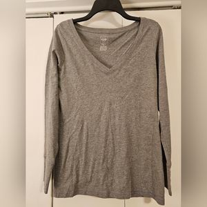 Solid Gray V-neck